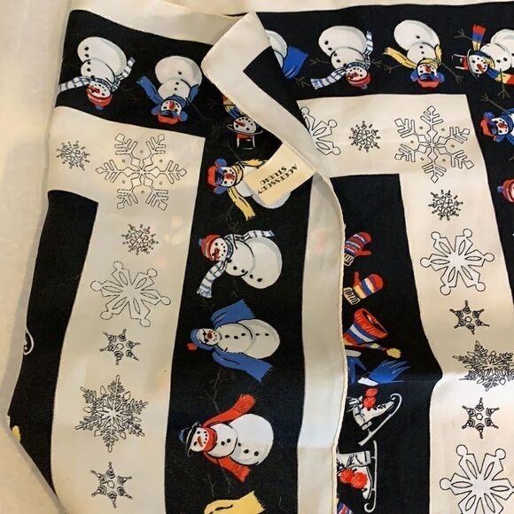 Accessory Studio blue & white snowman print scarf - Picture 6 of 9